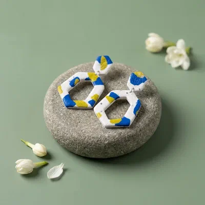 Cercel Diamond - White & Blue