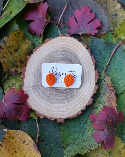 Cercel - Leaf - Orange