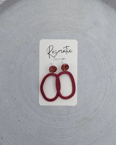Cercel Ringlet Oval - Bordo
