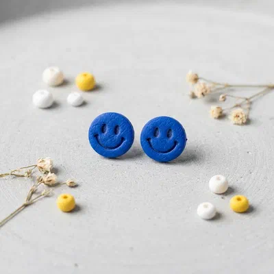 Cercel Smiley Face - Blue