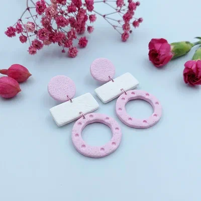 Cercel - Zorela - White BabyPink2